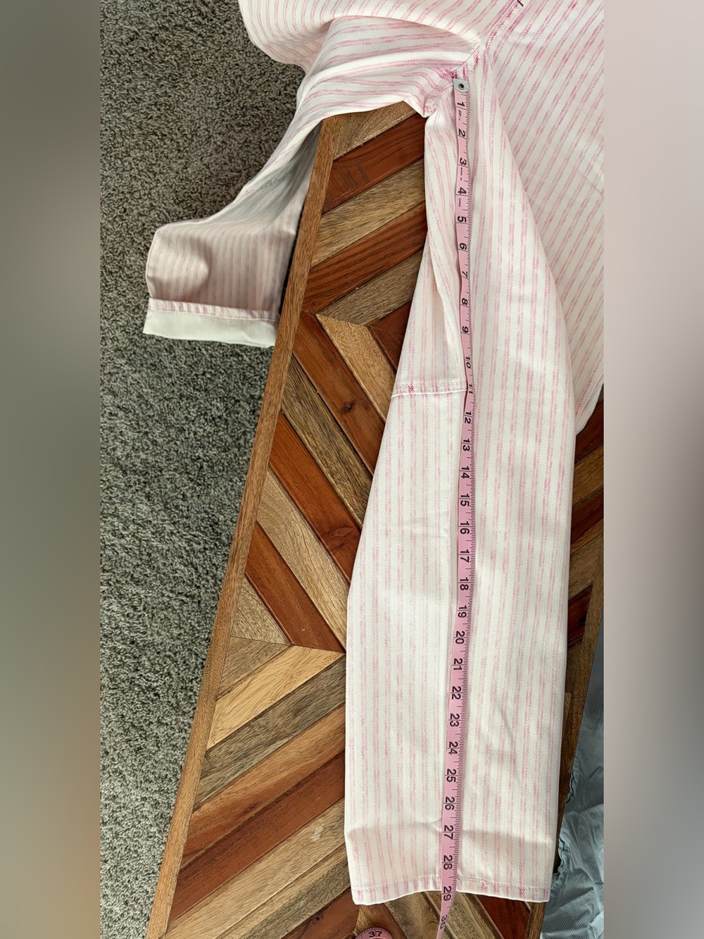 Faherty Topsail pink railroad stripe overalls - Picture 7 of 7